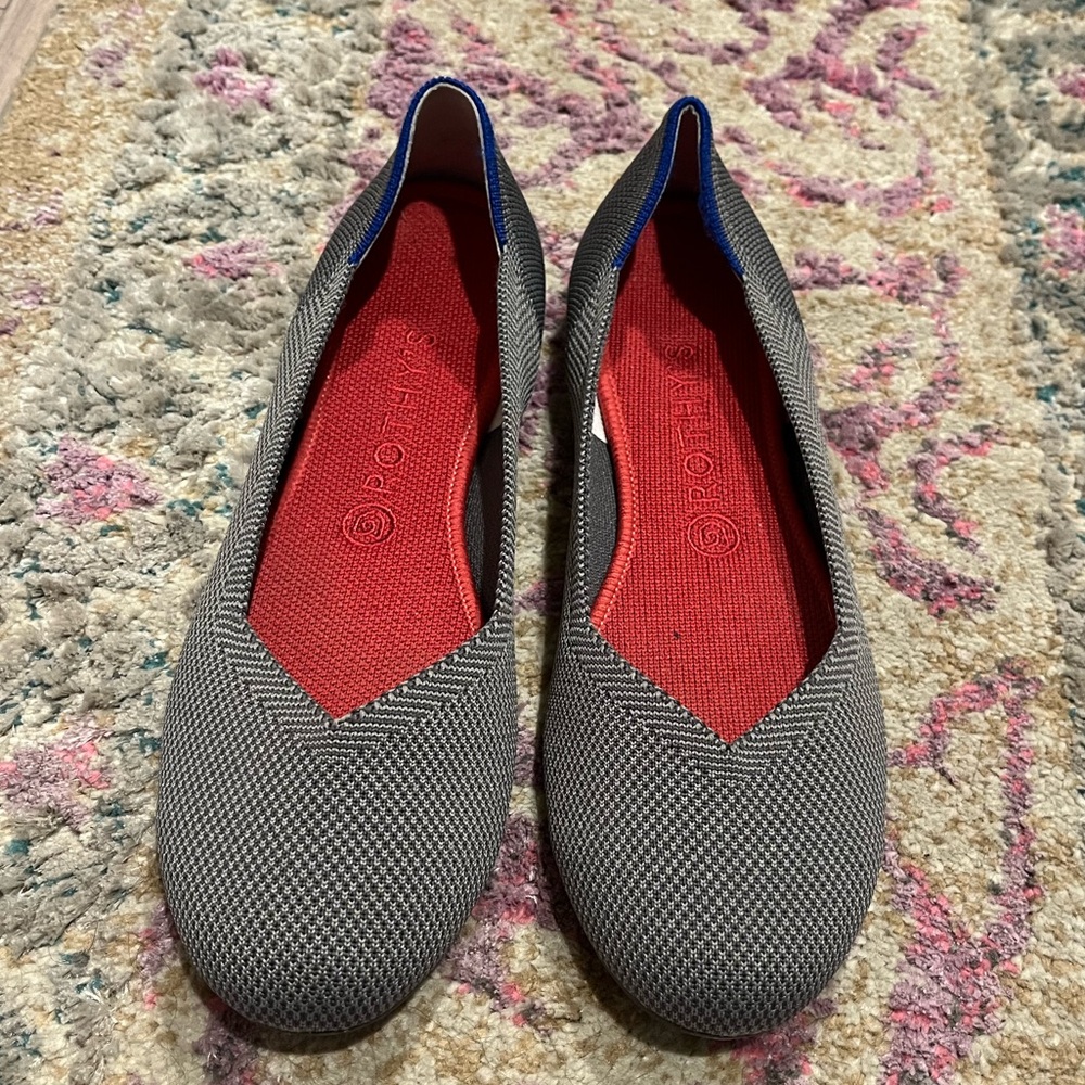 Rothy’s The Flat Charcoal Gray Slip On Ballet Flats Shoes Women's Size 10